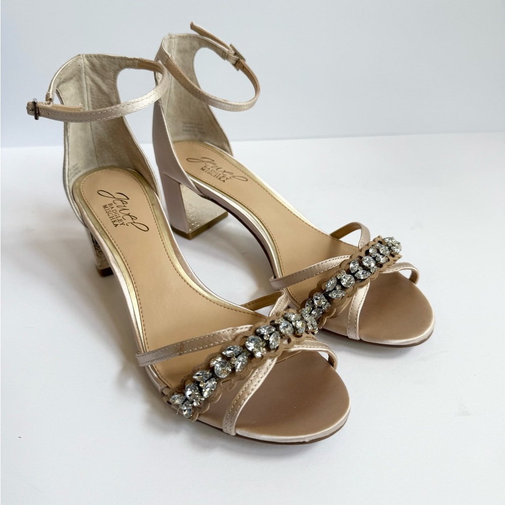 Jewel Badgley Mischka Giona Embellished Evening Sandals Size 8 New in Box - Picture 2 of 8